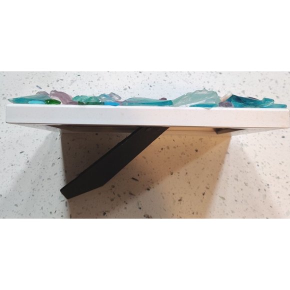 Handmade Shells & Sea Glass Framed Art Decor & Drawing Fishing Trip Theme Signed - Picture 10 of 16